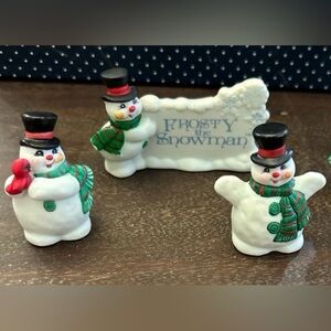 Vintage Enesco Frosty the Snowman Mini Figurines 1990